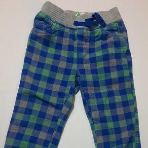 Baby Boden Blue and Green Plaid Pants. 98cm 2-3 Year